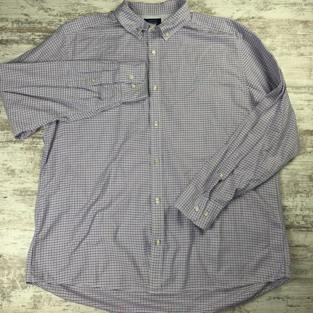 Charles Tyrwhitt Men XXL Classic Fit Button Down Shirt Bird Crest Logo Plaid